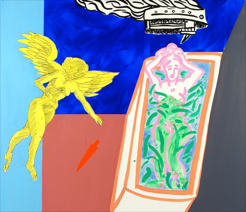 painting: The Bath Acrylic on wood