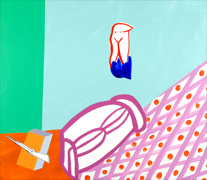 painting: White Sofa Acrylic on wood